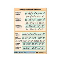 Таблица демонстрационная "Формулы сокращения умножения" (винил 70х100) - «globural.ru» - Владимир