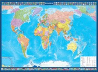 Настенная политическая карта мира с флагами на английском языке - «globural.ru» - Владимир