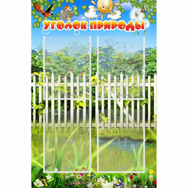 Стенд "Уголок природы" с 4 карманами - «globural.ru» - Владимир